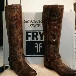 Frye Phillip Studded Harness Knee High Boots